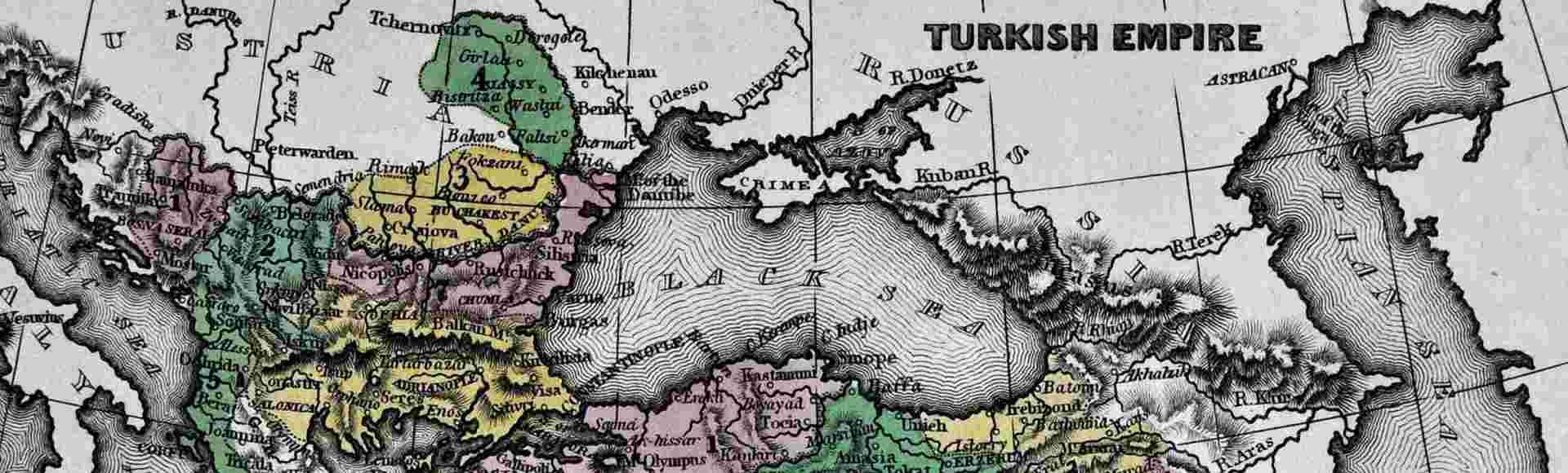 An 1834 map of the Ottoman domains.